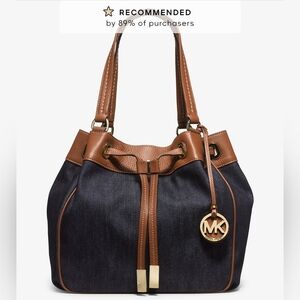 Michael Kors Marina Large Denim Drawstring Tote Bag